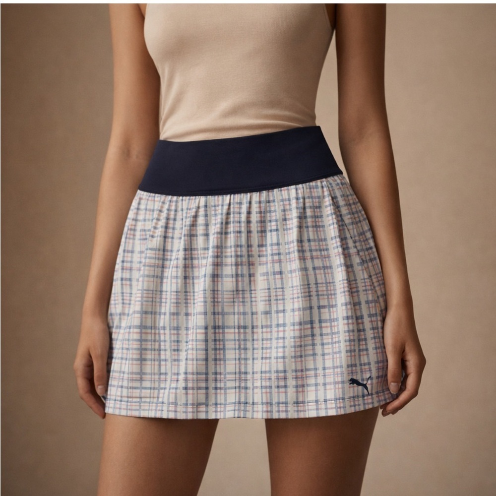 Puma Performance Plaid Skort | Polished Sport-Chic with Built-In Comfort Size L